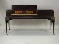 Lot 780 - A mahogany and chequer strung square piano by...