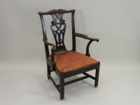Lot 785 - A George III mahogany open armchair, circa...