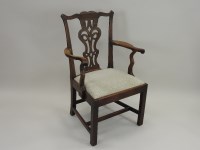 Lot 787 - A George III mahogany open armchair, late 18th...