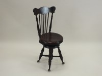 Lot 788 - A Victorian mahogany music chair, possibly...