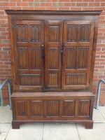 Lot 812 - A joined oak press or livery cupboard, 18th...