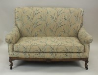 Lot 828 - A beech framed sofa, early 20th century, later...