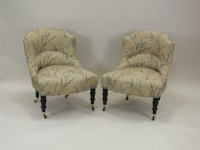 Lot 829 - A a pair of late Victorian nursing chairs,...