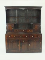Lot 847 - A George III oak dresser North Wales type,...
