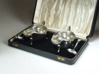 Lot 2 - A cased pair of silver sauce boats and spoons,...