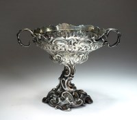 Lot 7 - A Victorian silver pedestal bon bon dish,...