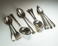 Lot 32 - A set four George III silver dessert spoons,...