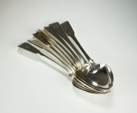 Lot 49 - A set of four silver Fiddle pattern...