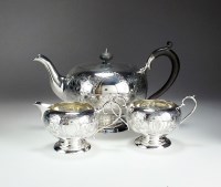 Lot 53 - A three piece silver tea service, Cooper...