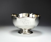 Lot 57 - A silver pedestal monteith style bowl, makers...