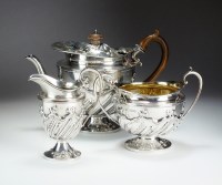 Lot 61 - A Victorian three piece silver tea service,...