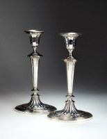 Lot 89 - A pair of silver candlesticks, James Dixon &...