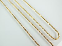 Lot 142 - A yellow metal rope twist chain, the lobster...