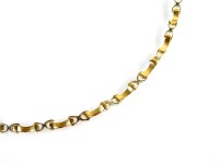 Lot 175 - A 9ct yellow gold cross and bar link necklace,...