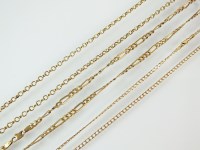 Lot 228 - A 9ct gold curb and elongated link chain...