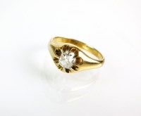 Lot 270 - A Gentleman's single stone diamond ring, the...