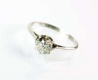 Lot 277 - A single stone diamond ring, the old cut...