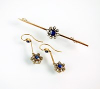 Lot 288 - A pair of 19th century sapphire and diamond...