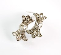 Lot 301 - A pair of diamond set clip earrings, each...