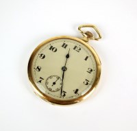 Lot 352 - A Gentleman's 9ct gold open face dress watch,...