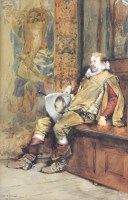 Lot 474 - Edouard Detaille (1848-1912) Cavalier seated...