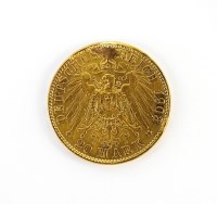 Lot 600 - German, 20 mark, Wilhelm II, dated 1903