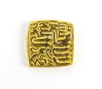 Lot 601 - India, gold square Tanka, weight 11.3g