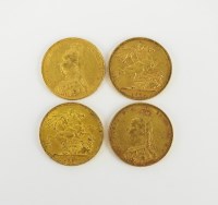 Lot 615 - Four Victoria Jubilee head sovereigns, dated...