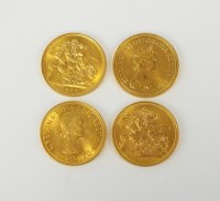 Lot 635 - Four Elizabeth II sovereigns, dated 1962 x 2...