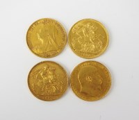 Lot 659 - Three Victoria old head sovereigns, dated 1898...