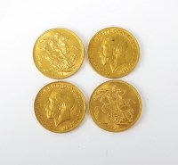 Lot 663 - Four George V sovereigns, dated 1911 (4)