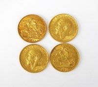 Lot 664 - Four George V sovereigns, dated 1911 (4)