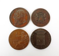 Lot 742 - Four bronze 19th/early 20th century medallions,...