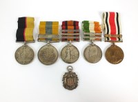 Lot 752 - A group of five medals, comprising; Queens...