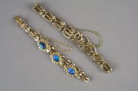 Lot 10 - A 9ct gold gate link bracelet, together with...