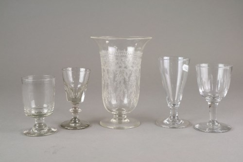 Lot 36 An Edwardian Celery Glass Vase Engraved With