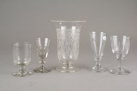 Lot 36 - An Edwardian celery glass vase engraved with...