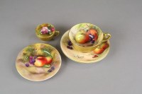 Lot 44 - A Royal Worcester florally painted miniature...
