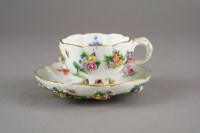 Lot 46 - A Meissen porcelain teacup and saucer with...