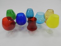 Lot 90 - Eight various decorative coloured glass...