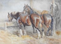 Lot 199 - William Woodhouse (1857-1939) Stables, signed...