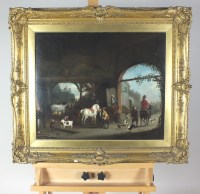 Lot 223 - British school, 19th century Farmyard scene...