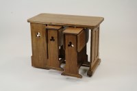 Lot 229 - A 20th century Gothic style nest of oak...