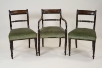 Lot 238 - A set of 5 (4+1) Regency mahogany bar back...