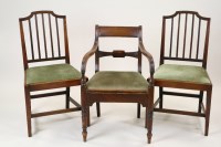 Lot 269 - A set of four George III style mahogany rail...