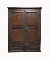 Lot 271 - A joined oak press cupboard, early 18th...