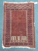 Lot 300 - Two Caucasian prayer mats in Belouch style