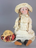 Lot 104 - A large German early 20th century doll, with...