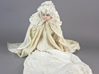 Lot 208 - A Pierotti-style poured wax shoulder head doll,...