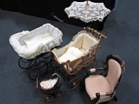 Lot 210 - A small collection of doll's furniture, prams...